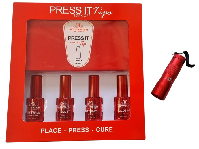 NOTPOLISH PRESS-IT STARTER KIT PLUS LED-ULTRA VIOLET FLASHLIGHT