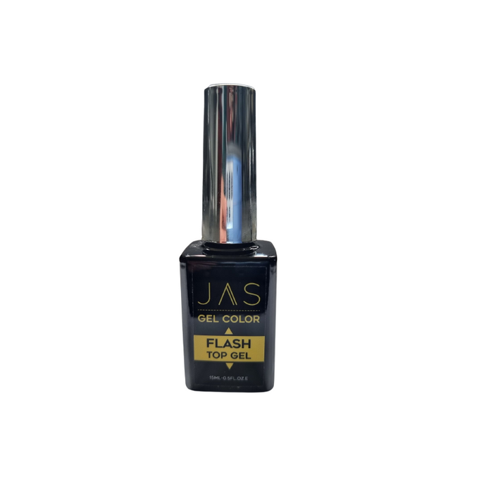 JAS Flash Top Gel 15ml (No-wipe Glitter Top Coat Gel)