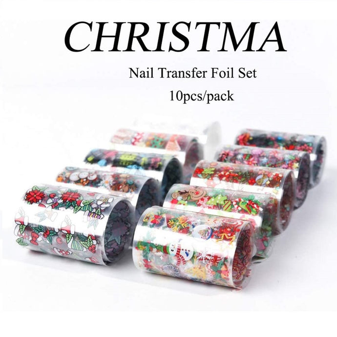 Nail Art - Christmas Foil (set 10 scrolls)